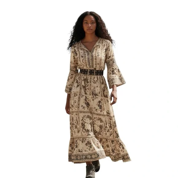 Women’s Dark Brown Suede and Bohemian Grommet Belt - Picture 3 of 7